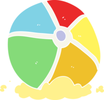 flat color illustration of beach ball png