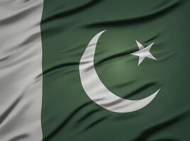 AI generated Waving national flag of pakistan photo