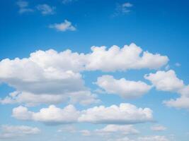 ai generado brillante azul cielo con nubes antecedentes foto