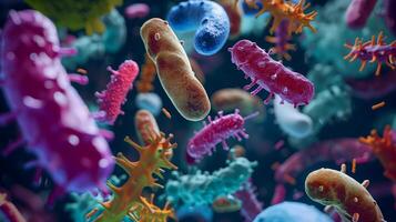 AI generated Diverse colorful abstract microbiome photo