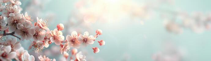 AI generated A lovely spring abstract background featuring beautiful floral elements from nature photo