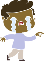 flat color style cartoon man crying png