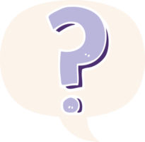 cartoon question mark with speech bubble in retro style png