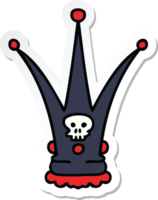 sticker of a quirky hand drawn cartoon death crown png