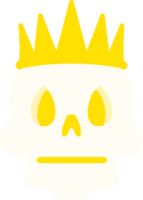 spooky skull wearing crown png