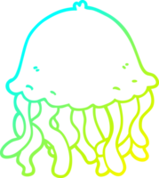 frío degradado línea dibujo de un dibujos animados Medusa png