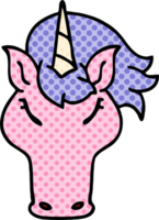 comic book style quirky cartoon unicorn png