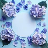 AI generated Abstract beautiful background  with hydrangea flowers photo