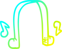 cold gradient line drawing of a cartoon modern headphones png
