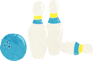 boule de bowling et quilles de dessin animé png