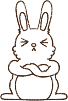 Angry Rabbit Charcoal Drawing png
