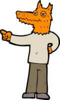 cartoon pointing fox man png