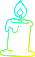 cold gradient line drawing of a cartoon lit candle png