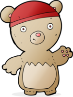 ours en peluche dessin animé portant un chapeau png