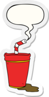 cartoon soda cup with speech bubble sticker png