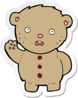 sticker van een cartoon ongelukkige teddybeer png