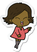 sticker of a happy cartoon girl png