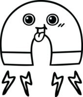 line drawing cartoon of a magnet png
