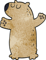 cartoon doodle bear standing png