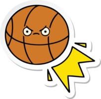 sticker of a cute cartoon basketball png