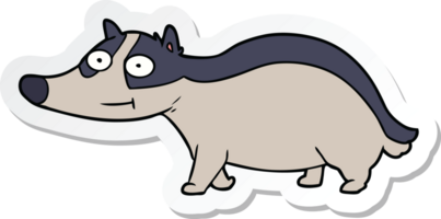 sticker of a cartoon friendly badger png