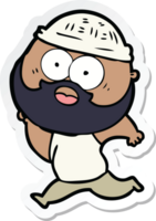 sticker of a cartoon bearded man running png