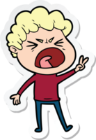 sticker of a cartoon furious man png