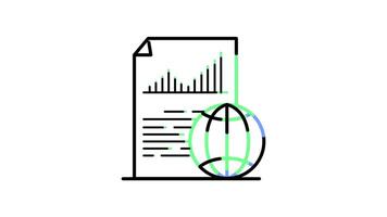 data analytics document notes Icon in Line Style of nice animated for your videos, easy to use with Transparent Background video