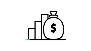 Money bag Icon in Line Style of nice animated for your videos, easy to use with Transparent Background video