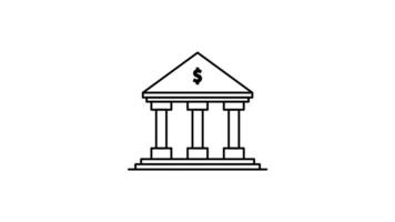 Bank Icon in Line Style of nice animated for your videos, easy to use with Transparent Background video