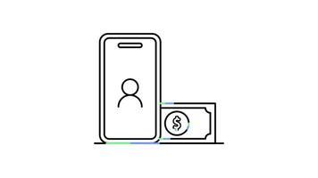 o negócio perfil em Smartphone ícone dentro linha estilo do agradável animado para seu vídeos, fácil para usar com transparente fundo video