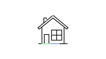 maison icône dans ligne style de agréable Animé pour votre vidéos, facile à utilisation avec transparent Contexte video
