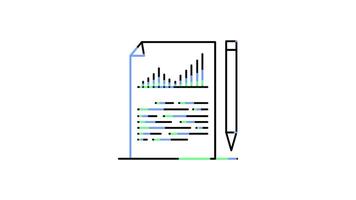 data analytics document notes Icon in Line Style of nice animated for your videos, easy to use with Transparent Background video