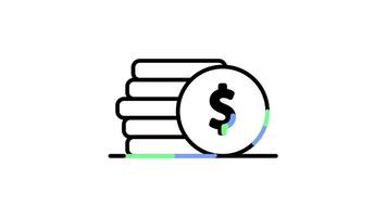 Coin Icon in Line Style of nice animated for your videos, easy to use with Transparent Background video