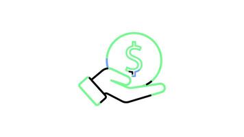 Coin Icon in Line Style of nice animated for your videos, easy to use with Transparent Background video