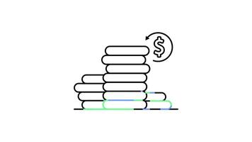 Coins Icon in Line Style of nice animated for your videos, easy to use with Transparent Background video