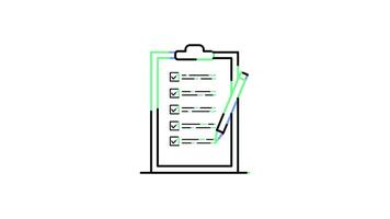 Checklist clipboard Icon in Line Style of nice animated for your videos, easy to use with Transparent Background video