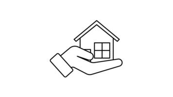 House Icon in Line Style of nice animated for your videos, easy to use with Transparent Background video