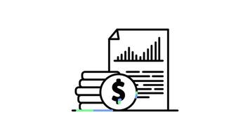 Finance Contract Icon in Line Style of nice animated for your videos, easy to use with Transparent Background video