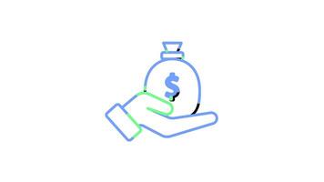 money bag Icon of nice animated for your videos, easy to use with Transparent Background video