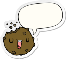 dessin animé biscuit avec discours bulle autocollant png