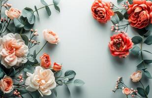 AI generated beautiful flowers on white background photo