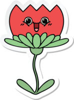sticker of a cute cartoon flower png