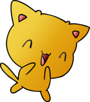 mão desenhado gradiente desenho animado do fofa kawaii gato png