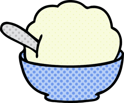 komisk bok stil knäppa tecknad serie is grädde skål png