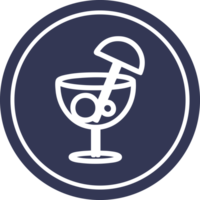 cocktail avec parapluie circulaire icône symbole png