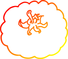 warm gradient line drawing of a cartoon tomato png