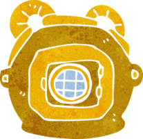 desenho animado profundo mar mergulhador capacete png