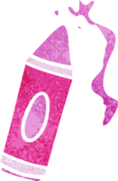 Retro-Cartoon-Doodle eines rosa Wachsmalstifts png