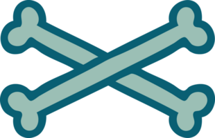 tattoo style icon of cross bones png